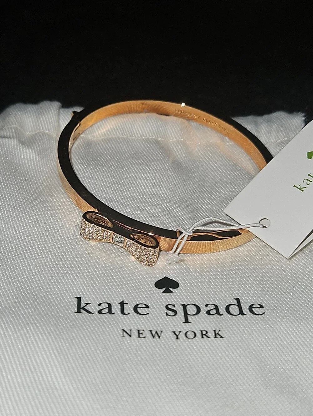 Kate Spade Ready Set Bow Bangle Bracelet Rose Gold Tone O0RU1567 - Picture 2 of 11